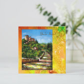 TOSCAANS LANDSCHAP, rood groen geel goud glinstert Kaart (Staand voorkant)