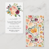 Toscaanse Botanische Bloemen Bruiloft Klein Informatiekaartje (Voorkant / Achterkant)