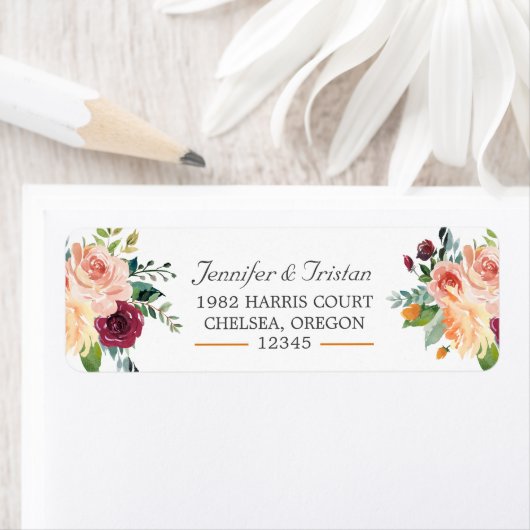 Toscaanse Botanische Bloemen Retouradres Etiket (Insitu)