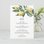 Toscaanse citroenen Menu & Dank u (Staand voorkant)