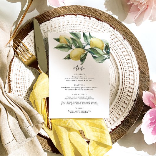 Toscaanse citroenen Menu & Dank u