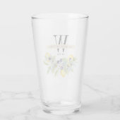Toscaanse citroenen Olijven Monogram Naam Drink Glas (Achterkant)