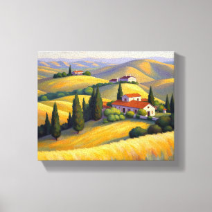 Toscaanse gouden canvas afdruk