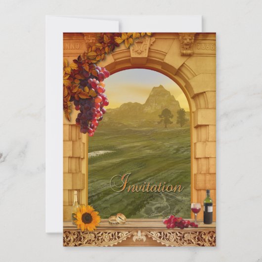 Toscaanse Italiaanse wijngaard herfst bruiloft uit Kaart (Voorkant)