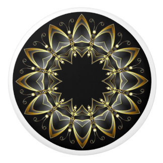 Toscaanse kleuren Gold/Zwarte keukenkast Keramische Knop