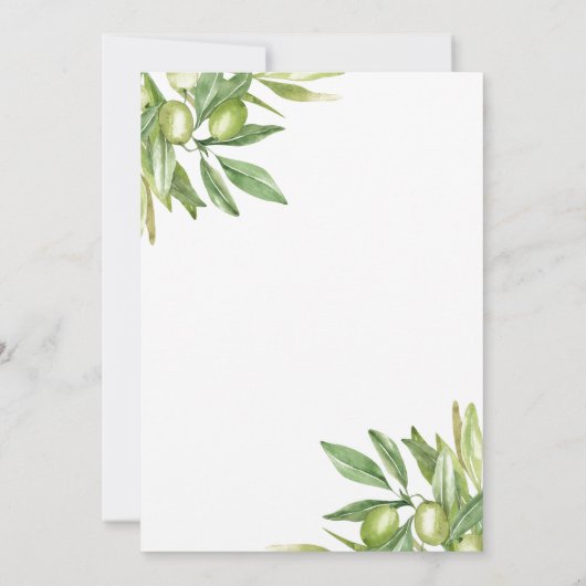 Toscaanse Olijf Goud Lijst bruiloft uitnodiging (Achterkant)