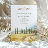 Toscaanse sereniteit Save the Date Italiaanse plat Kaart