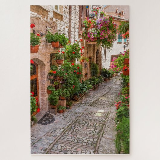 Toscaanse stad - een rustige steenstraat legpuzzel (Verticaal)