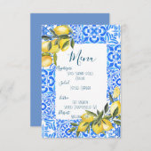 Toscaanse Tegel Waterverf Lemons Menu (Voorkant / Achterkant)