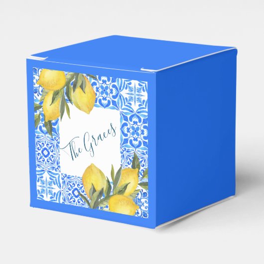 Toscaanse Tegel Waterverf met citroen Bedankdoosjes (Voorkant Zijde)