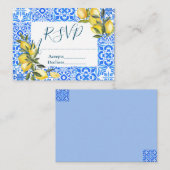 Toscaanse Tegel Waterverf met Lemon RSVP Informatiekaartje (Voorkant / Achterkant)