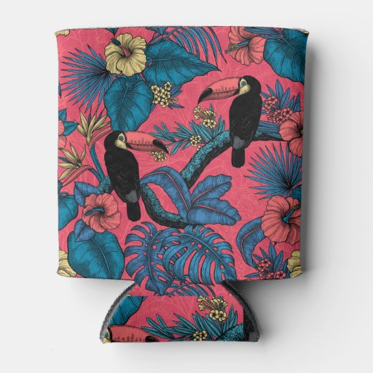 Toscaanse tuin in rood en blauw blikjeskoeler (Voorkant)