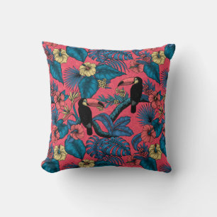 Toscaanse tuin in rood en blauw kussen