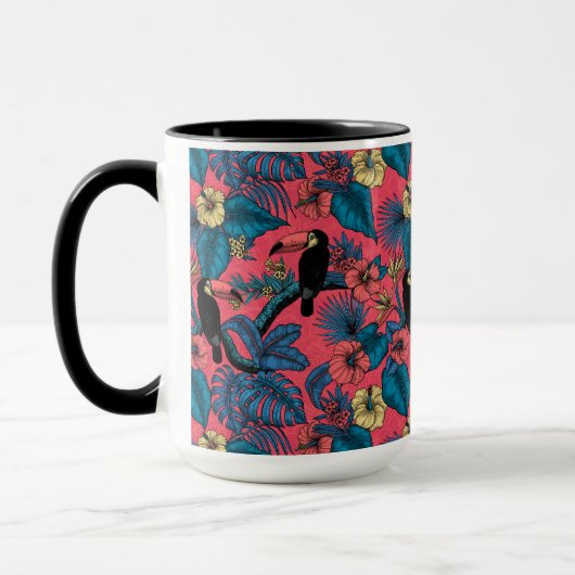 Toscaanse tuin in rood en blauw mok (Links)