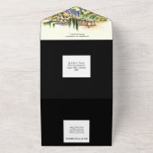 Toscaanse villa waterverf wijngaard Italiaans wijn All In One Uitnodiging (Buitenkant)