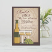 Toscaanse Vrijgezellenfeest Wijn met uitnodiging (Staand voorkant)