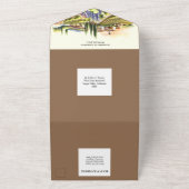 Toscaanse waterverf bruiloft wijngaard Toscaanse v All In One Uitnodiging (Buitenkant)