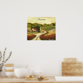 Toscaanse weg met papavers poster (Keuken)