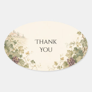 Toscaanse wijngaard druivenrank Bedankt Sticker