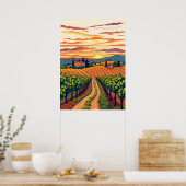 Toscaanse wijngaarden poster (Keuken)