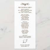 Toscaanse  wijnmakerij Wijngaard Wedding Programma (Achterkant)