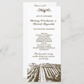 Toscaanse  wijnmakerij Wijngaard Wedding Programma (Voorkant / Achterkant)