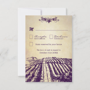 Toscaanse winerij Wineyard Wedding RSVP-kaarten RSVP Kaartje