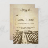 Toscan Winery Rustic Vineyard Wedding Cartes RSVP (Devant / Derrière)