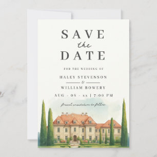 Toscane Aquarel Italië Villa Bestemming Trouwen Save The Date