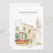 Toscane Aquarelle Bachelorette Weekend Invitation (Devant / Derrière)