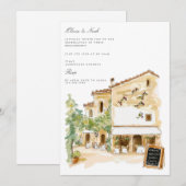 Toscane aquarelle Fiançailles italien Invitation (Devant / Derrière)
