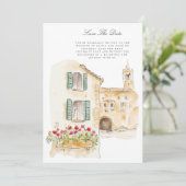 Toscane Aquarelle Italienne Enregistrer La Carte D (Debout devant)