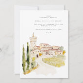 Toscane Aquarelle Italienne Enregistrer La Carte D (Dos)