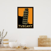 Toscane art deco retro italië reisposter poster (Keuken)