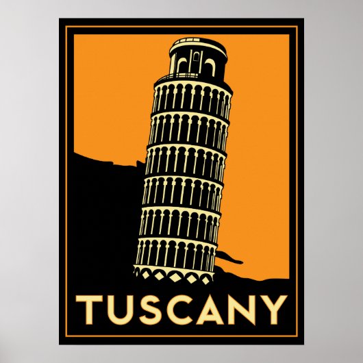 Toscane art deco retro italië reisposter poster (Voorkant)