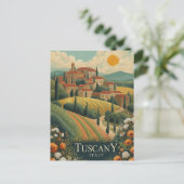 Toscane bij zonsondergang - Italië Reizen Briefkaart (Staand voorkant)