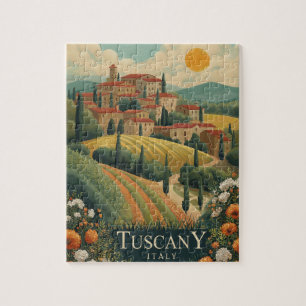 Toscane bij zonsondergang - Italië Reizen Legpuzzel