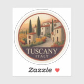 Toscane bij zonsondergang - Italië Reizen Sticker (Vel)