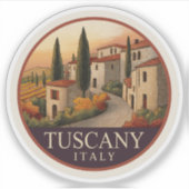 Toscane bij zonsondergang - Italië Reizen Sticker (Voorkant)