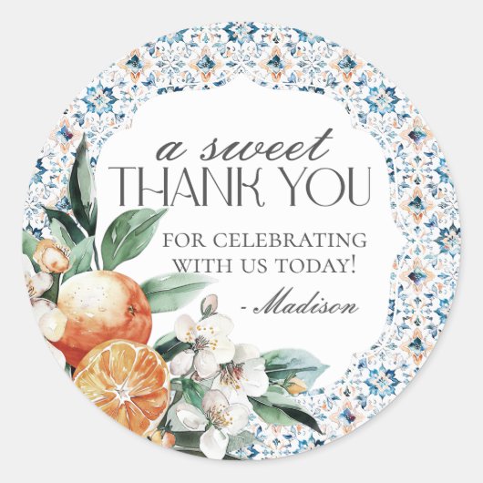 Toscane Carrelage Citrus Italien Dessert Sticker F (Devant)