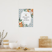 Toscane Carrelage italien Baby shower Affiche de b (Cuisine)