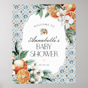 Toscane Carrelage italien Baby shower Affiche de b
