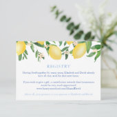 Toscane Citroenen Blauwe Tegels Trouw Bruiloft Cad Informatiekaartje (Staand voorkant)