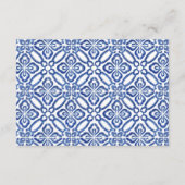 Toscane Citroenen Blauwe Tegels Trouw Bruiloft Cad Informatiekaartje (Achterkant)