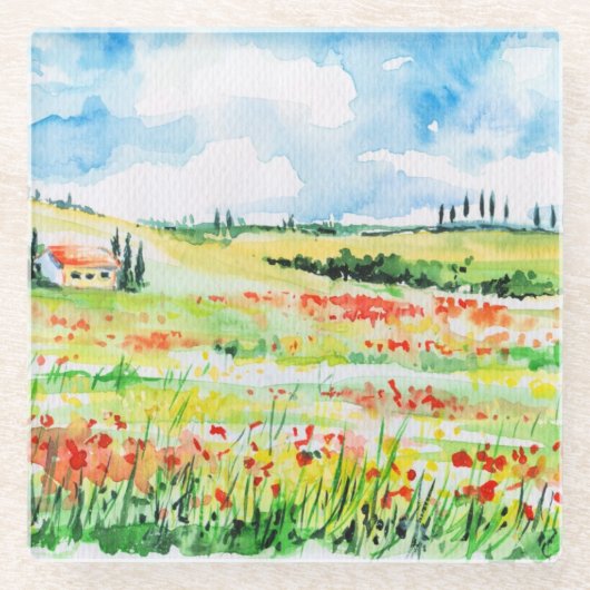 Toscane Glazen Onderzetter (Voorkant)