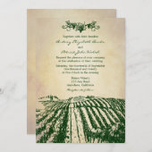 Toscane Green Winery Vineyard Wedding Invitations Kaart (Voorkant / Achterkant)
