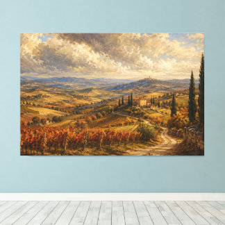 Toscane herfst landschapschilderkunst canvas afdruk
