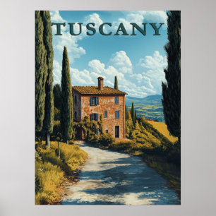 Toscane, idyllisch Italiaans platteland Poster