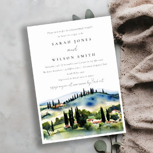 Toscane Italië Aquarel Landschap Verloving Kaart