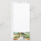 Toscane Italie Aquarelle Skyline Menu Mariage (Dos)